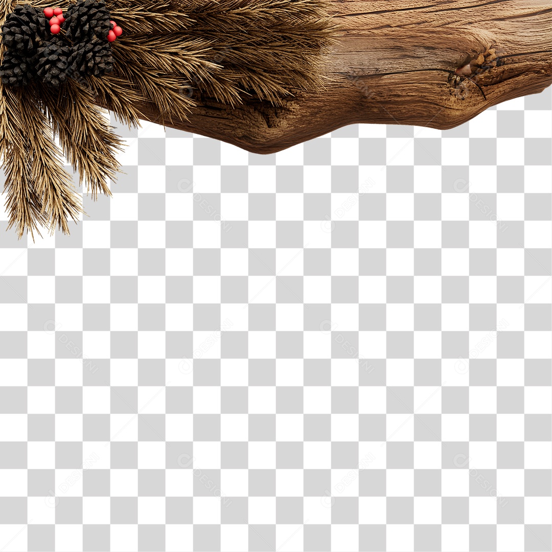 Tronco e Galhos Decoração Enfeites Natalinos PNG Transparente