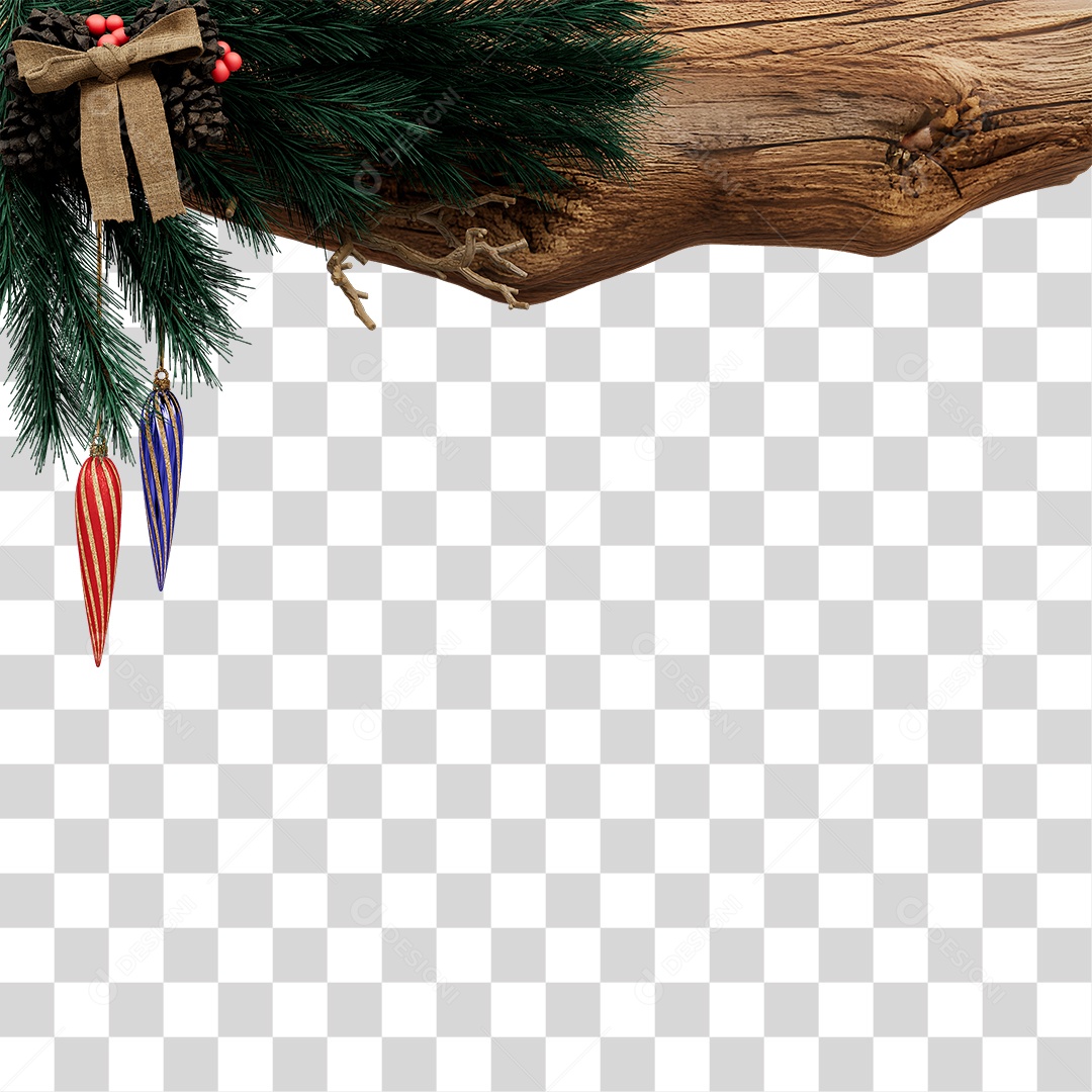 Tronco e Galhos Decoração Enfeites Natalinos PNG Transparente