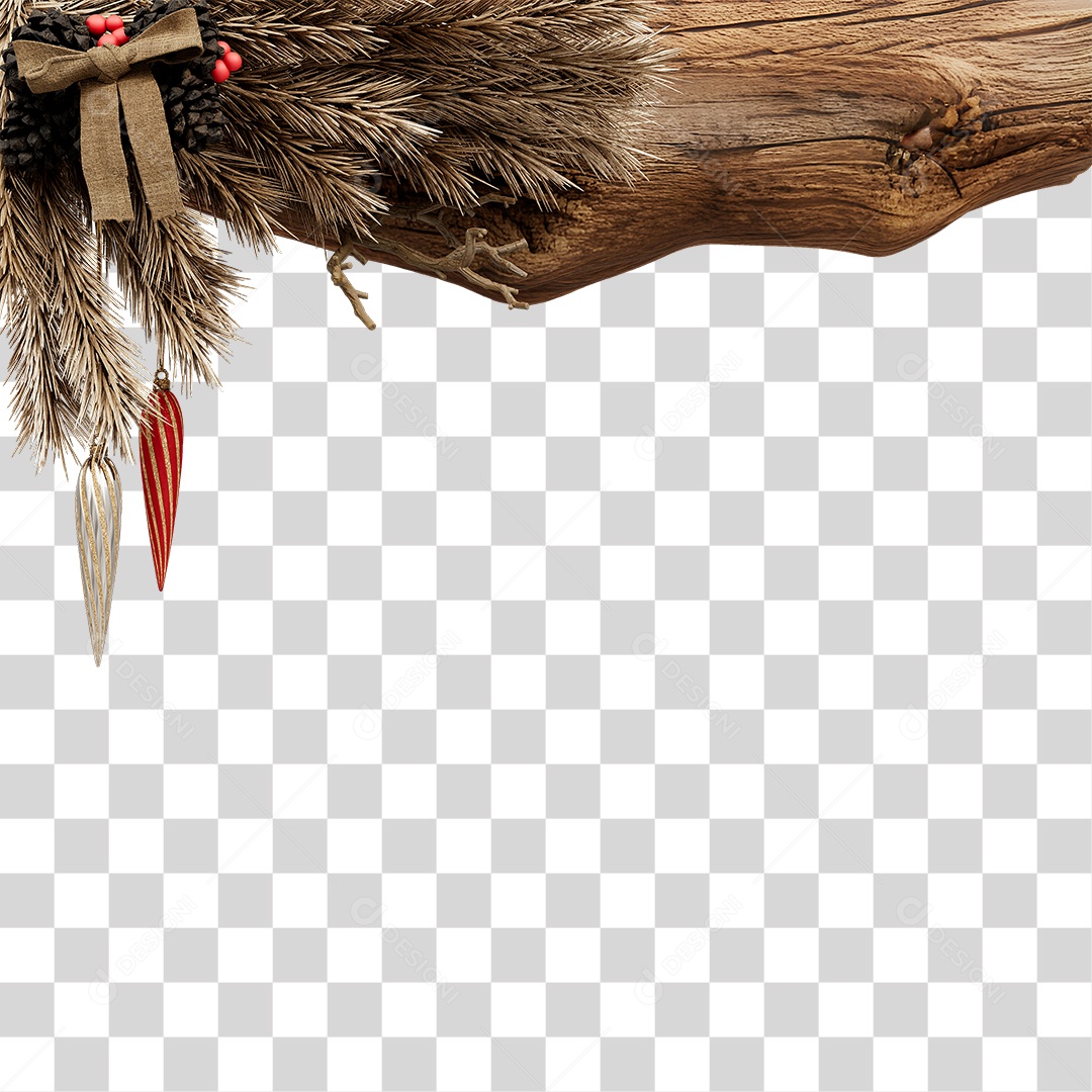 Tronco e Galhos Decoração Enfeites Natalinos PNG Transparente