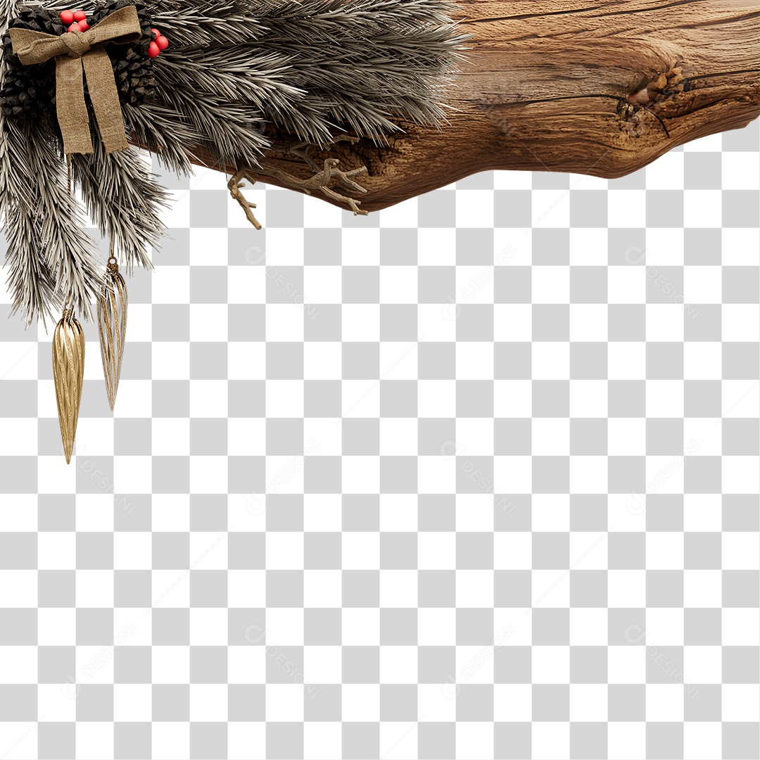 Tronco e Galhos Decoração Enfeites Natalinos PNG Transparente