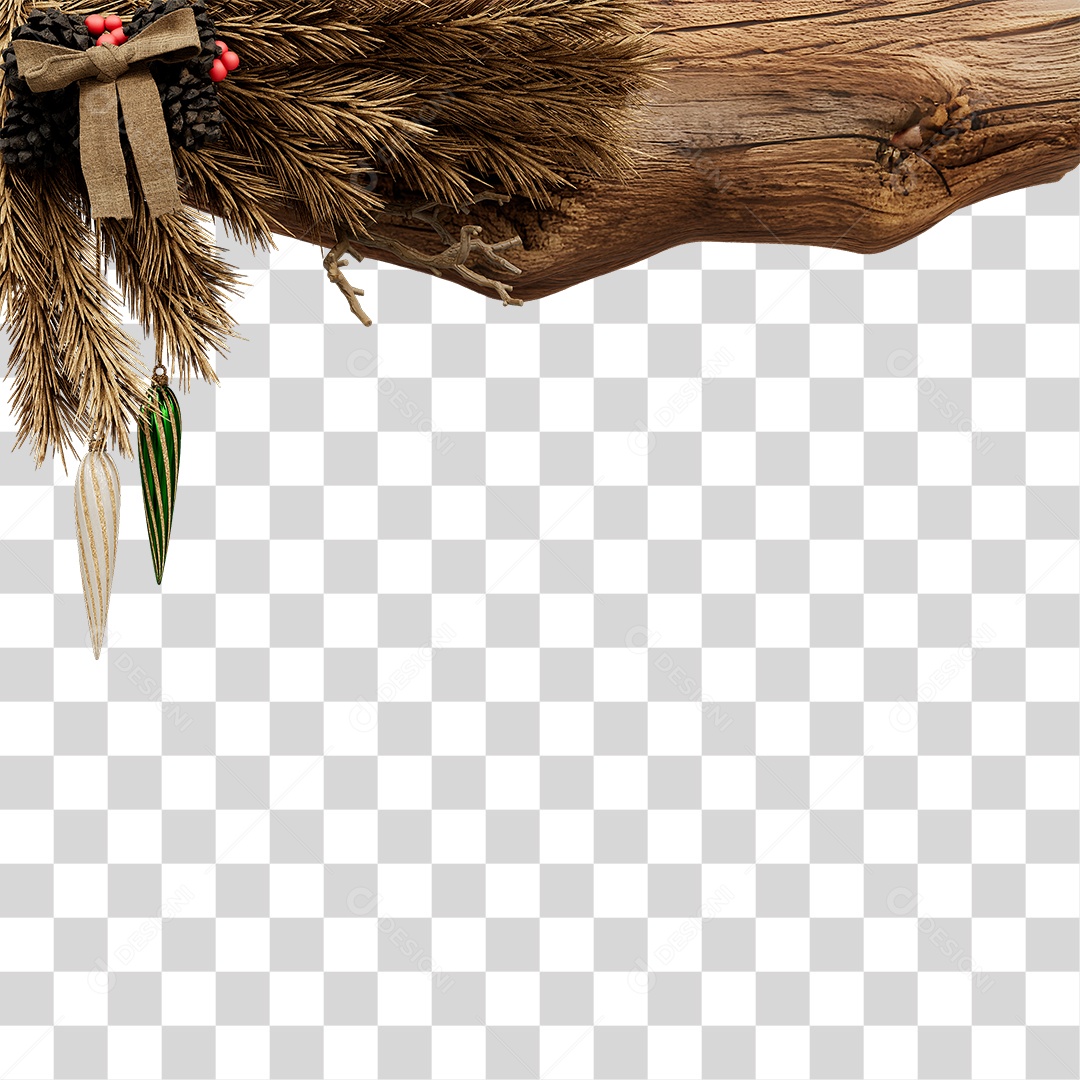 Tronco e Galhos Decoração Enfeites Natalinos PNG Transparente