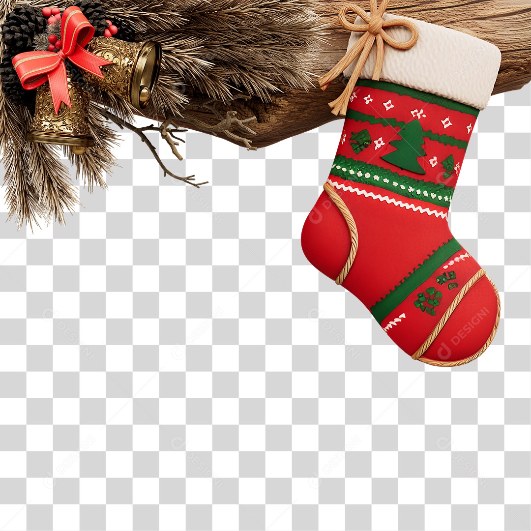 Tronco e Galhos Decoração Enfeites Natalinos PNG Transparente