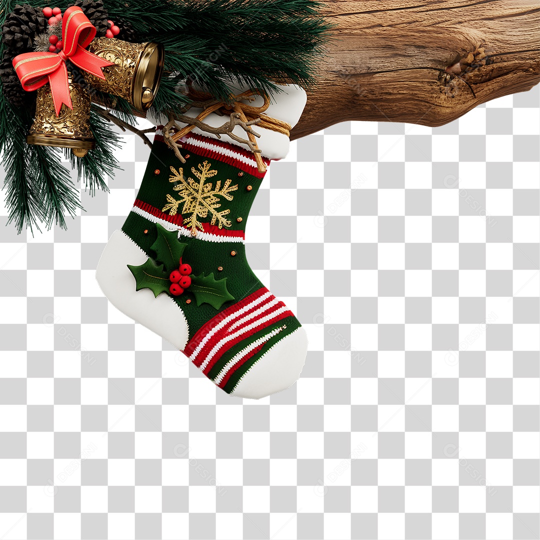 Tronco e Galhos Decoração Enfeites Natalinos PNG Transparente