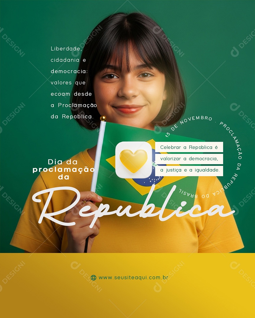 Dia da Proclamação da República Social Media PSD Editável