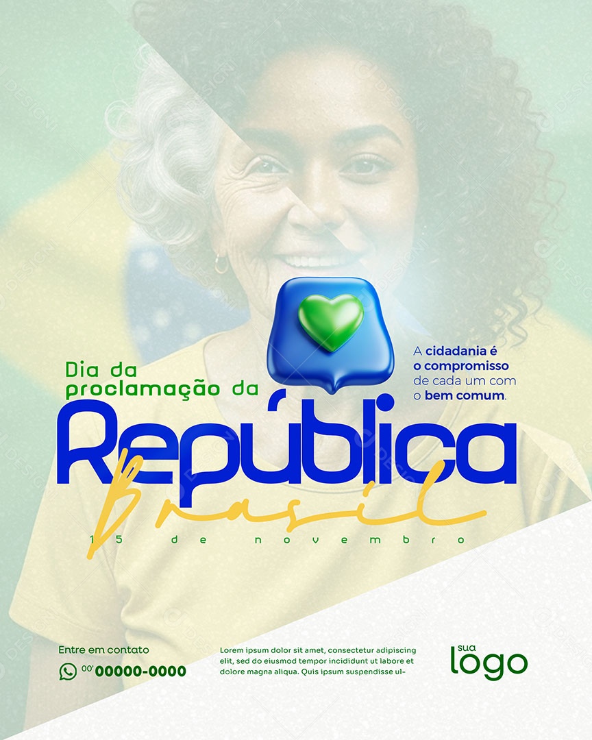 Dia da Proclamação da República Social Media PSD Editável