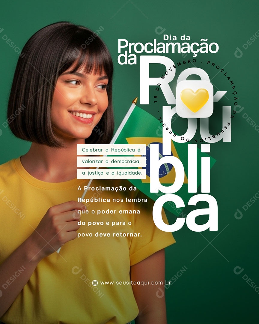 Dia da Proclamação da República Social Media PSD Editável