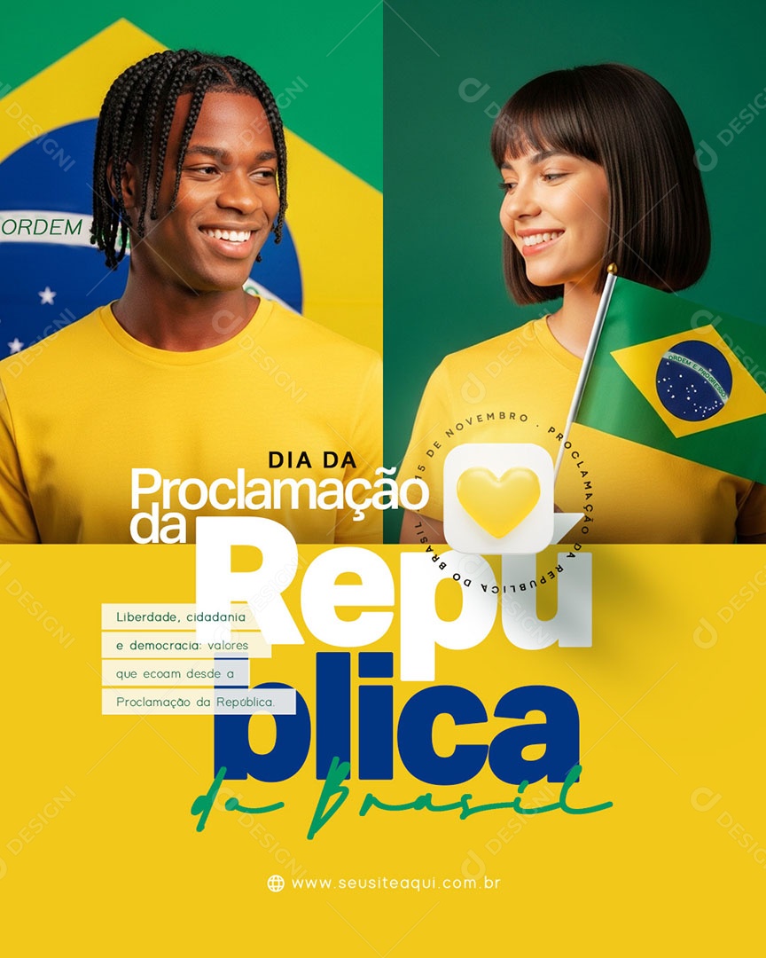 Dia da Proclamação da República Social Media PSD Editável