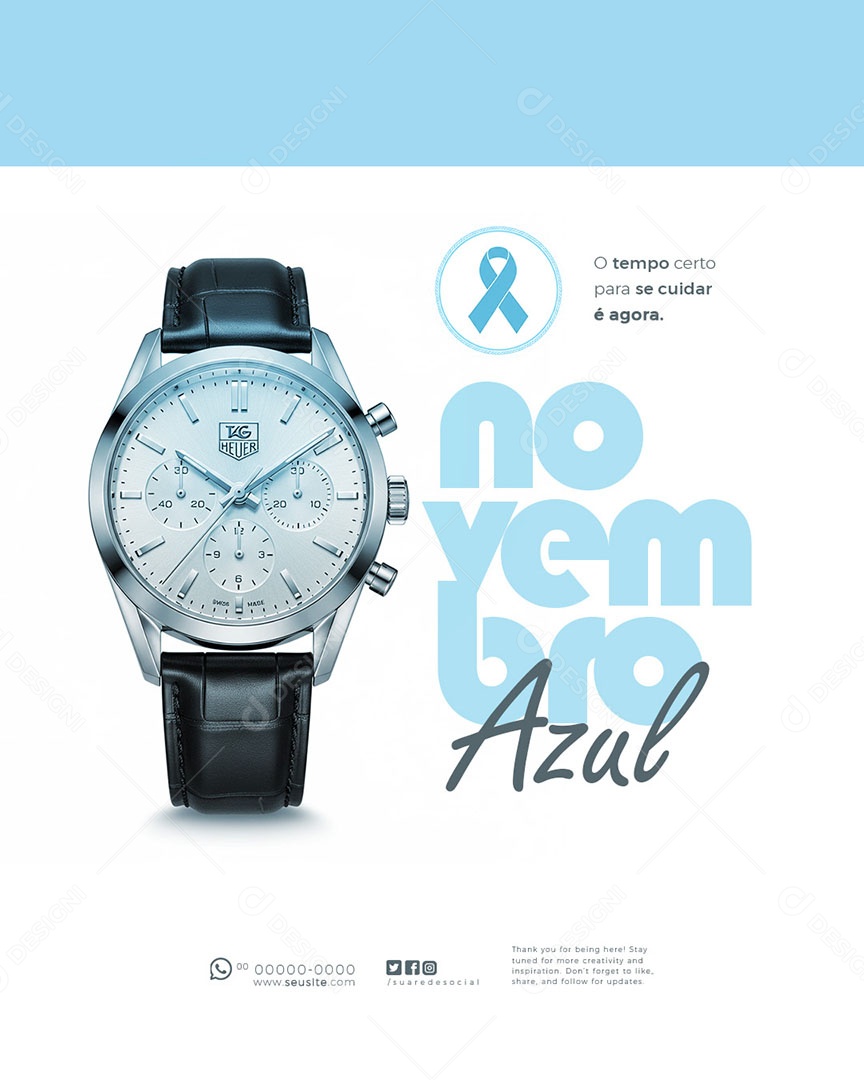 Novembro Azul Social Media PSD Editável