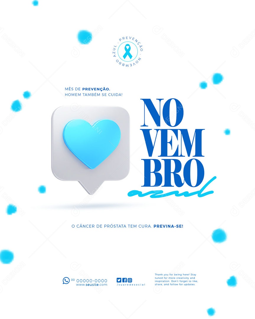 Novembro Azul Social Media PSD Editável