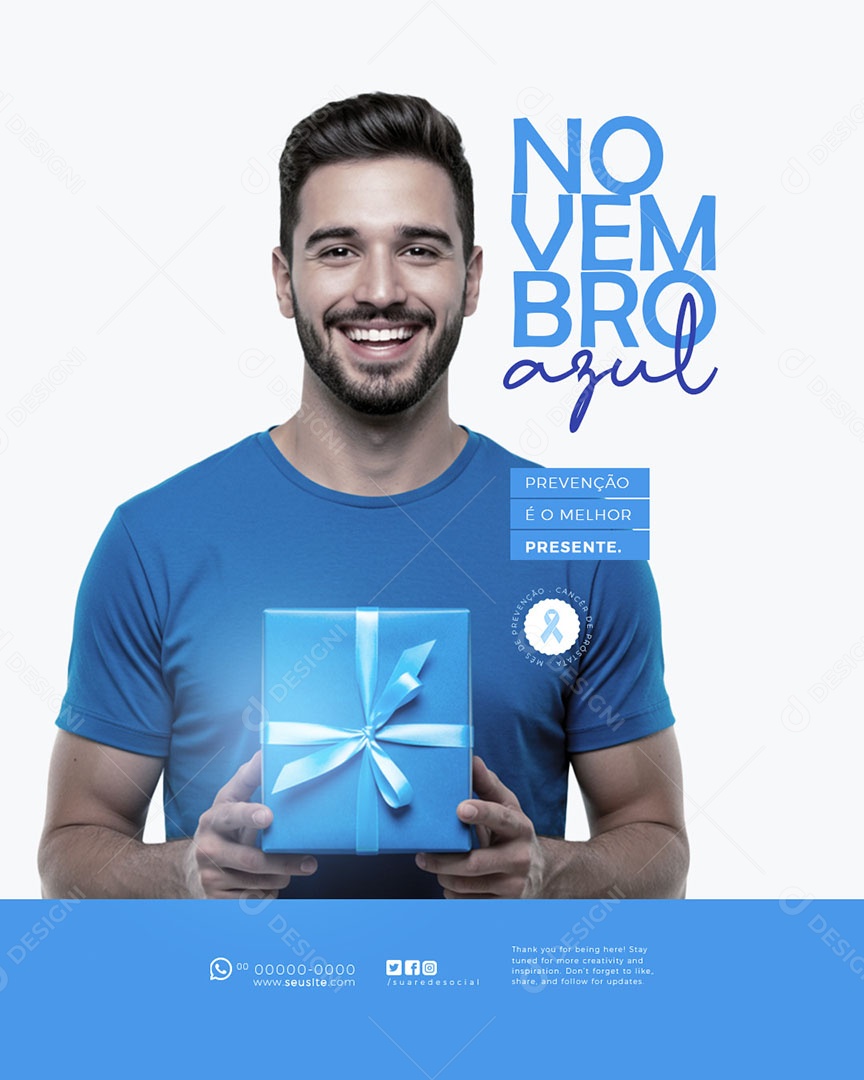 Novembro Azul Social Media PSD Editável
