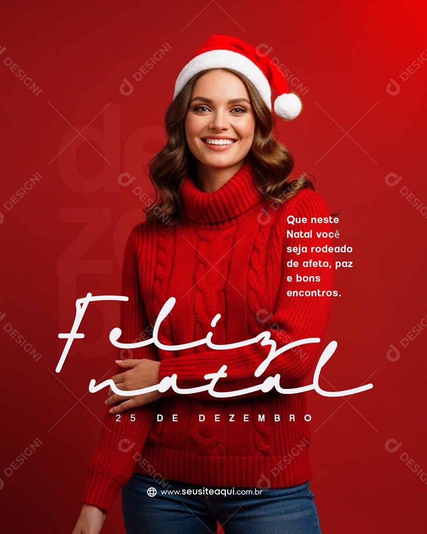 Feliz Natal 25 de Dezembro Social Media PSD Editável