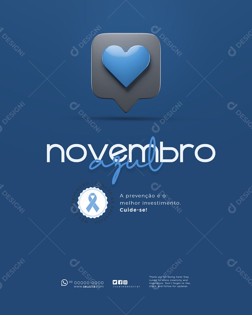 Novembro Azul Social Media PSD Editável