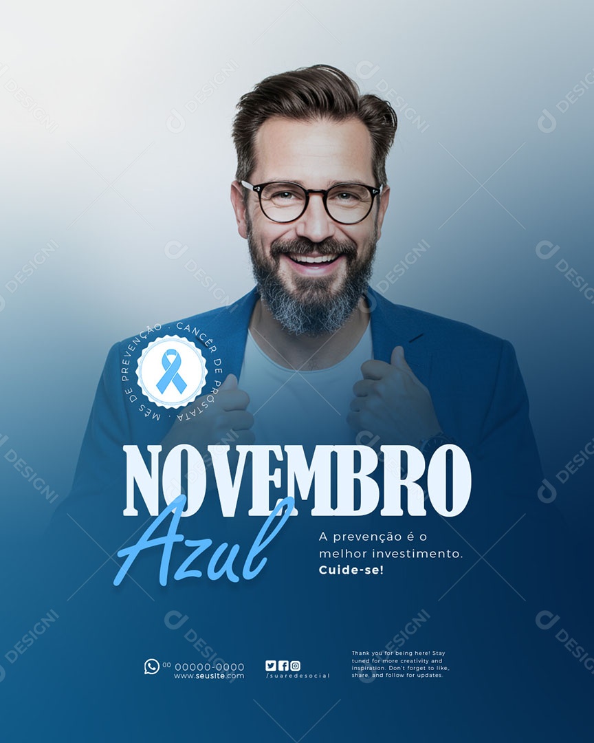 Novembro Azul Social Media PSD Editável