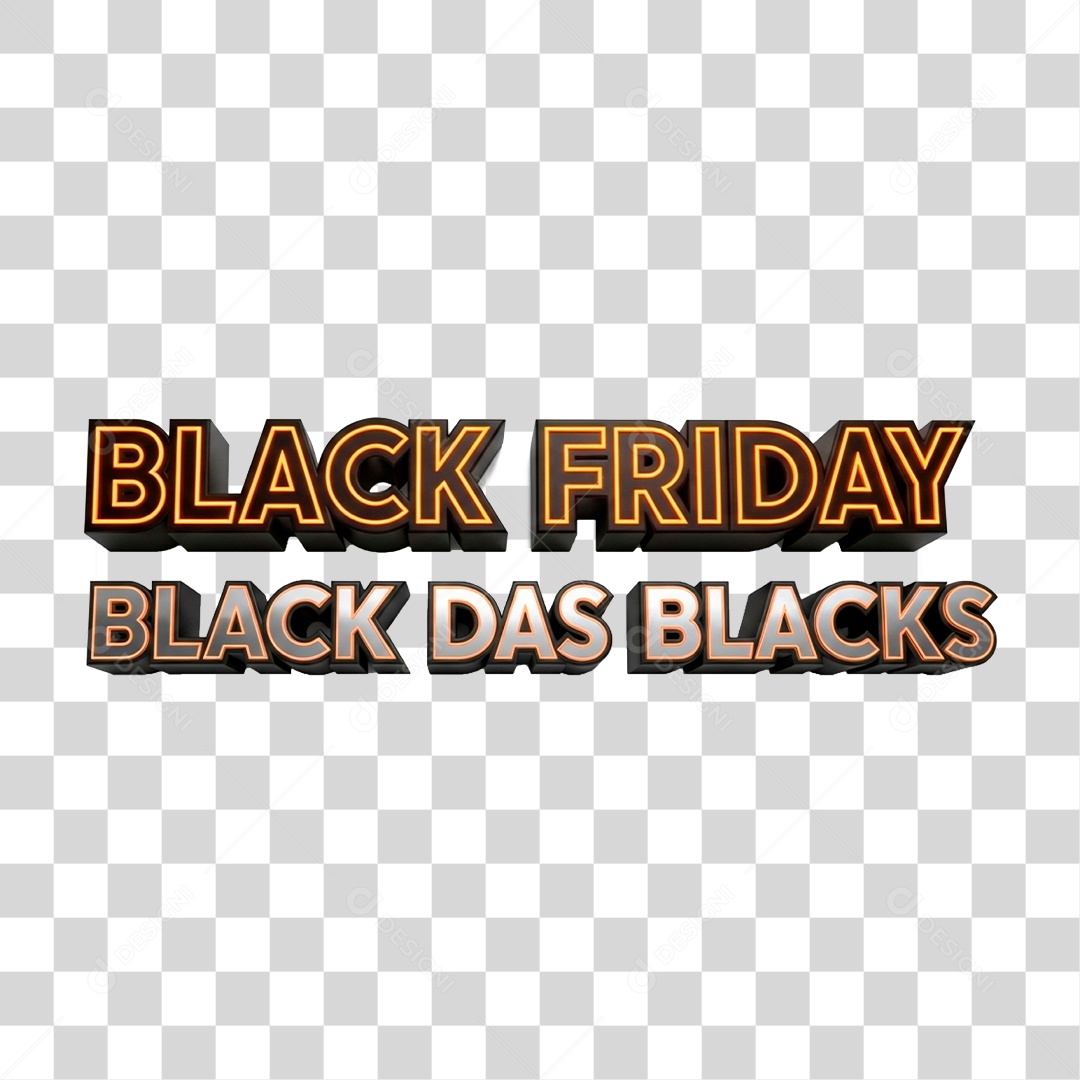 Selo 3D Black Friday Black das Blacks PNG Transparente