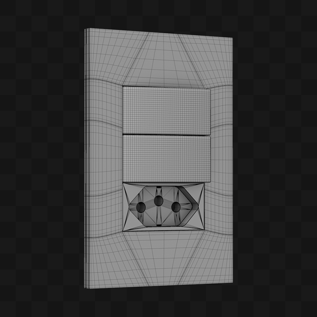 Dois Interruptores e Tomada - Modelo 3D
