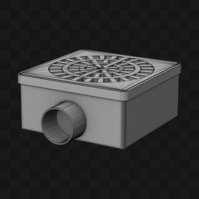 Ralo Grelha Quadrado - Modelo 3D