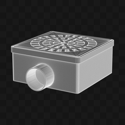 Ralo Grelha Quadrado - Modelo 3D