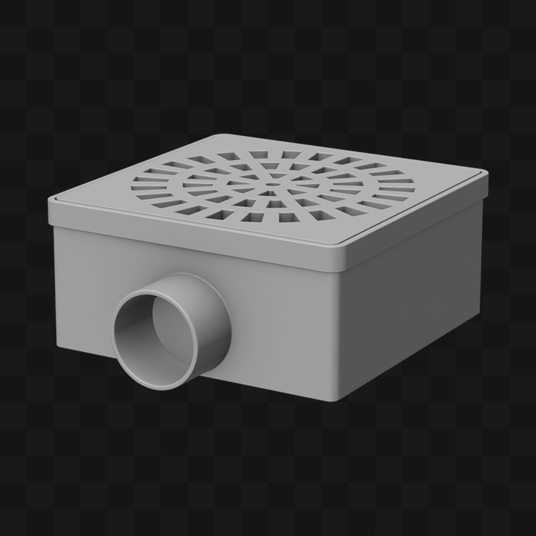 Ralo Grelha Quadrado - Modelo 3D