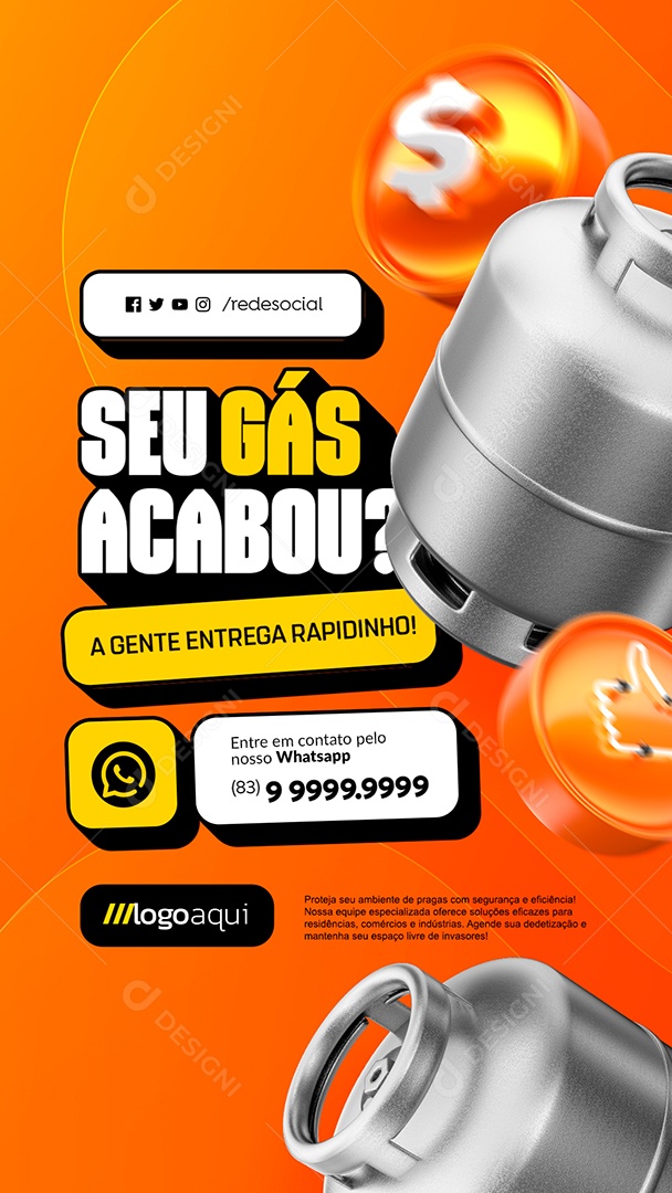 Story Seu Gás Acabou A Gente Entra Rapidinho Social Media PSD Editável