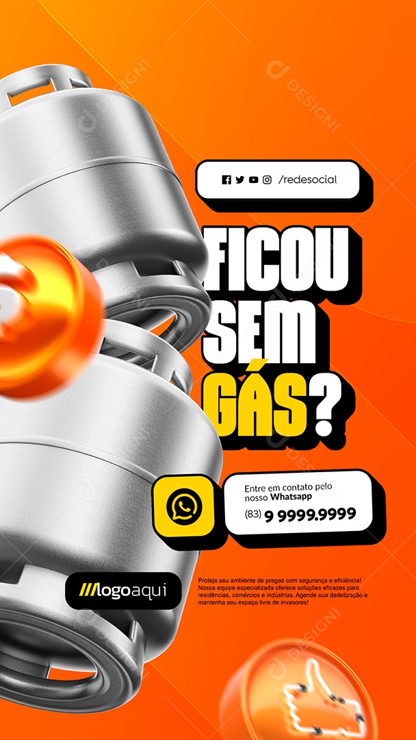 Story Ficou Sem Gás Social Media PSD Editável