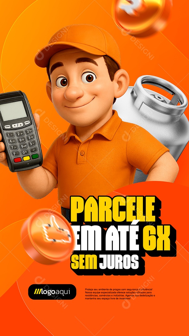 Story Gás Parcele em Até Seis Vezes Social Media PSD Editável