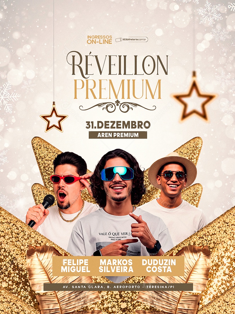 Flyer Próximos Shows Réveillon Premium Social Media PSD Editável