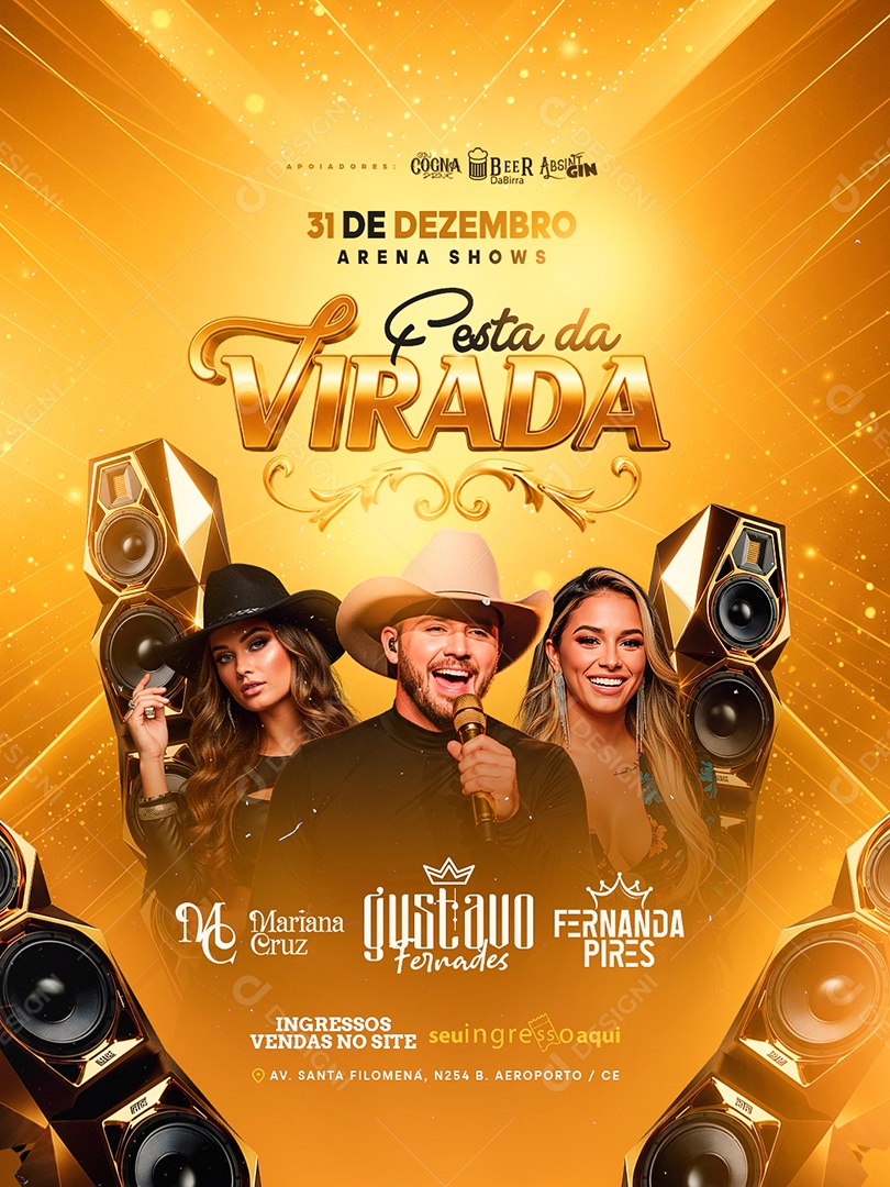 Flyer Próximos Shows Festa da Virada Social Media PSD Editável