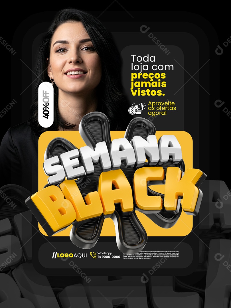 Semana Black Loja de Eletrodomésticos Toda Loja com Preços Jamais Vistos Social Media PSD Editável
