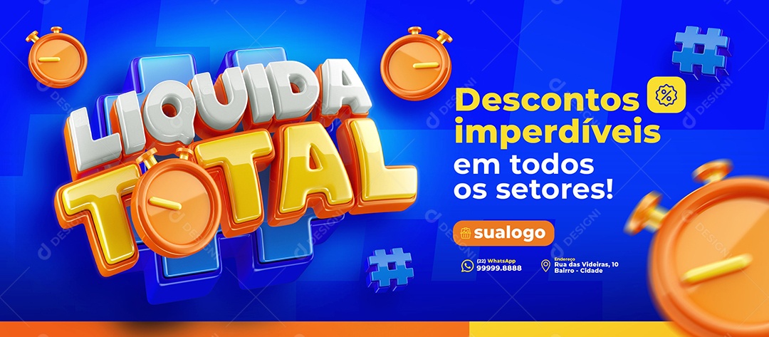 Banner Supermercado Liquida Total Social Media PSD Editável
