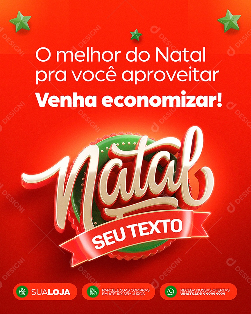 Supermercado Promoções de Natal Social Media PSD Editável
