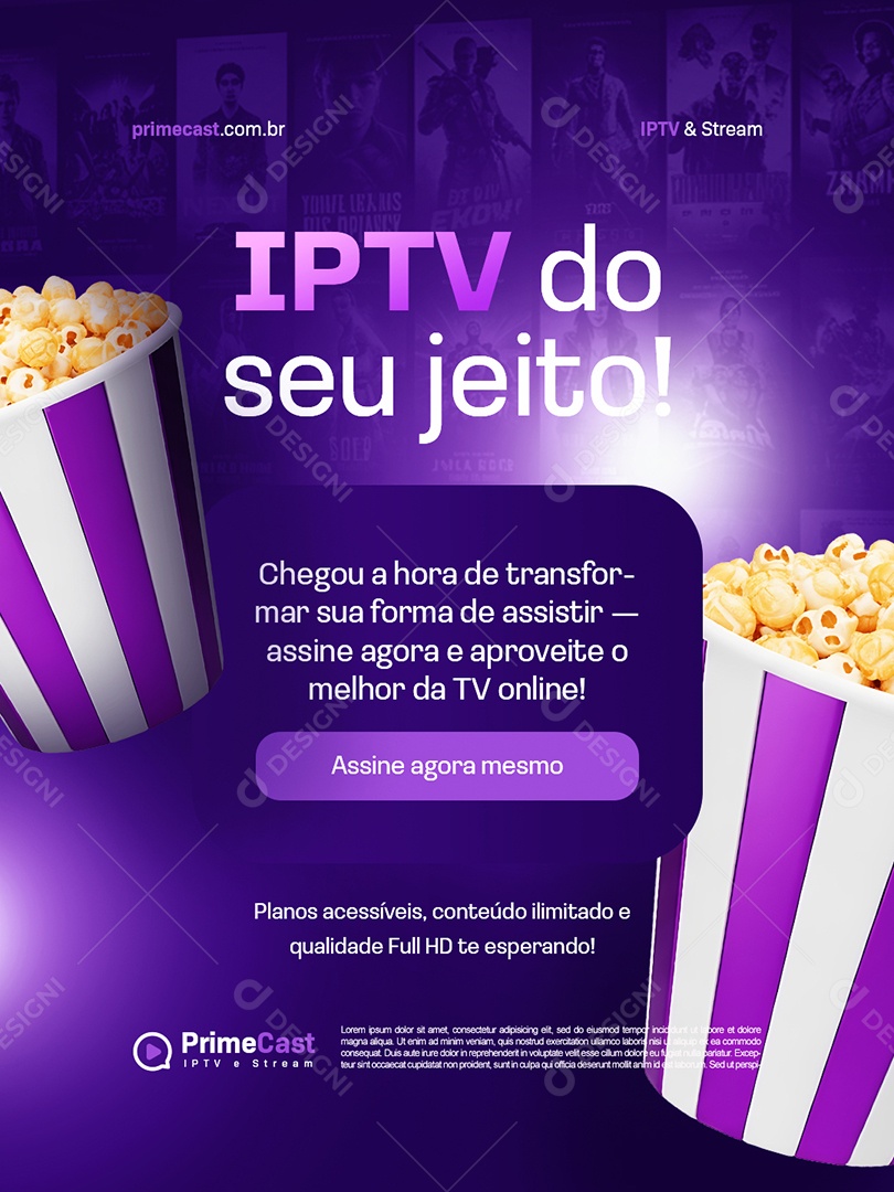 IPTV do Seu Jeito Assine Agora Mesmo Social Media PSD Editável