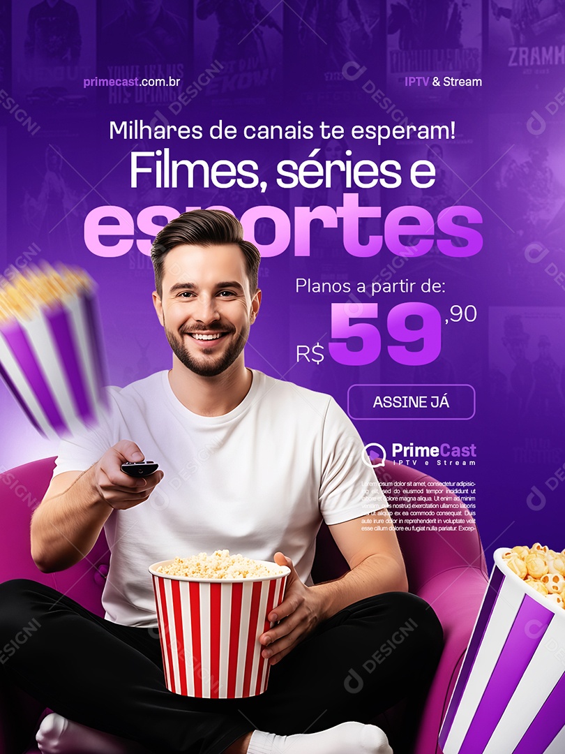 IPTV Milhares de Canais Te Esperam Social Media PSD Editável