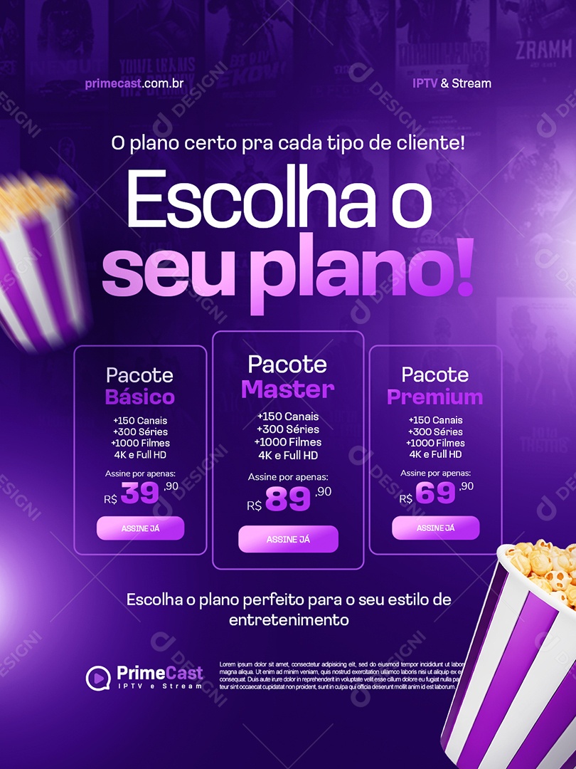 IPTV O Plano Certo Pra Cada Tipo de Cliente Social Media PSD Editável
