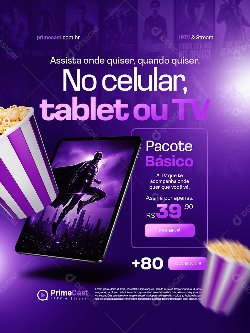 IPTV Assista Onde Quiser Social Media PSD Editável