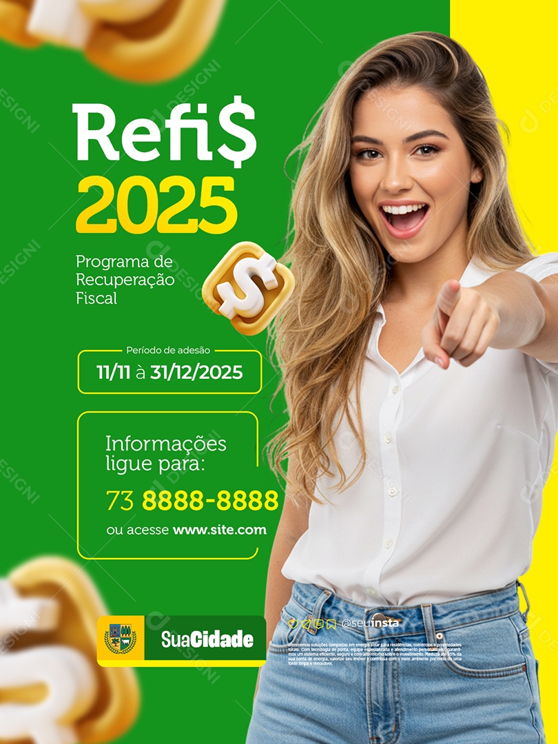 Refis 2025 Programa de Recuperação Fiscal Social Media PSD Editável