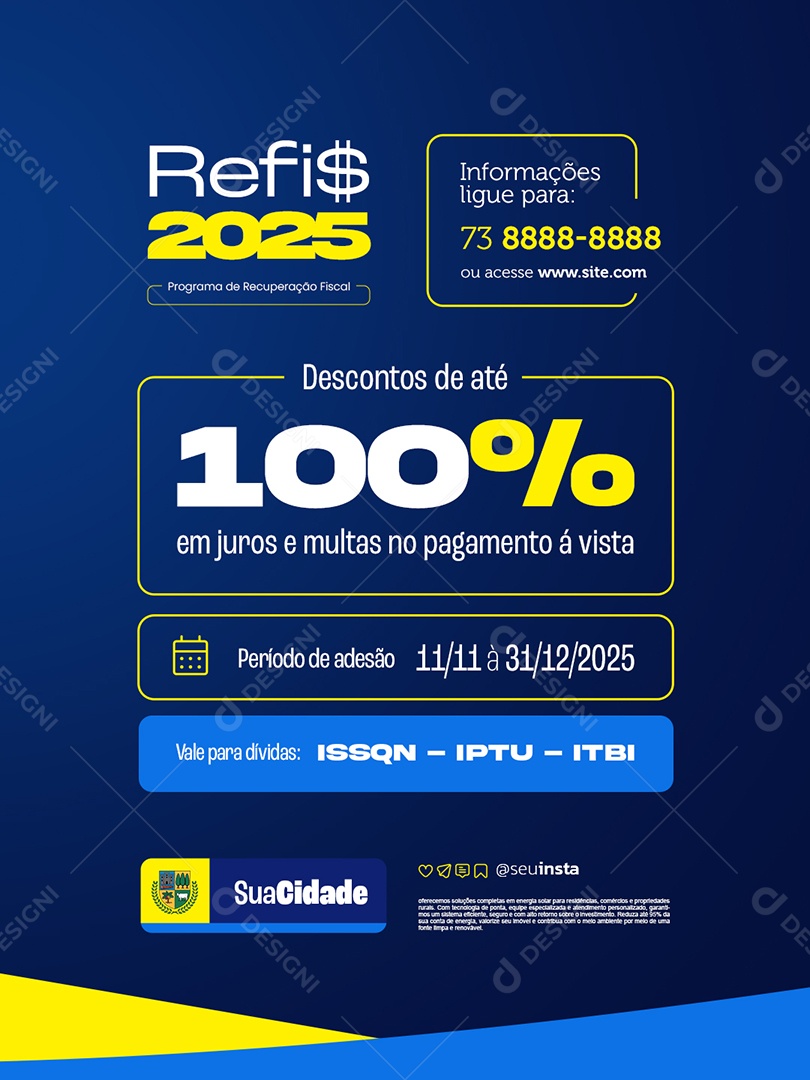 Refis 2025 Descontos de Até 100% em Juros e Multas Social Media PSD Editável