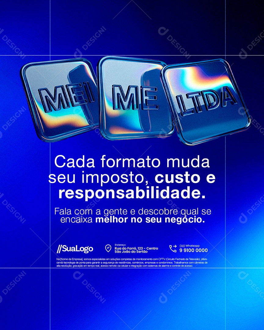 Contabilidade Cada Formato Muda Seu Imposto Social Media PSD Editável