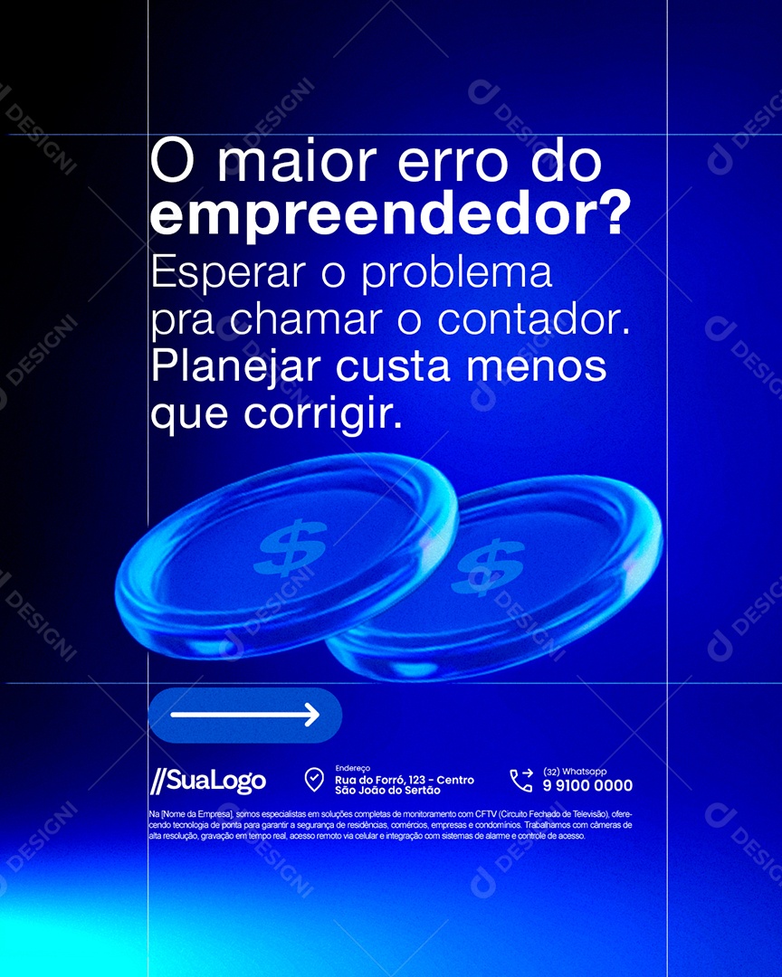 Contabilidade O Maior Erro do Empreendedor Social Media PSD Editável