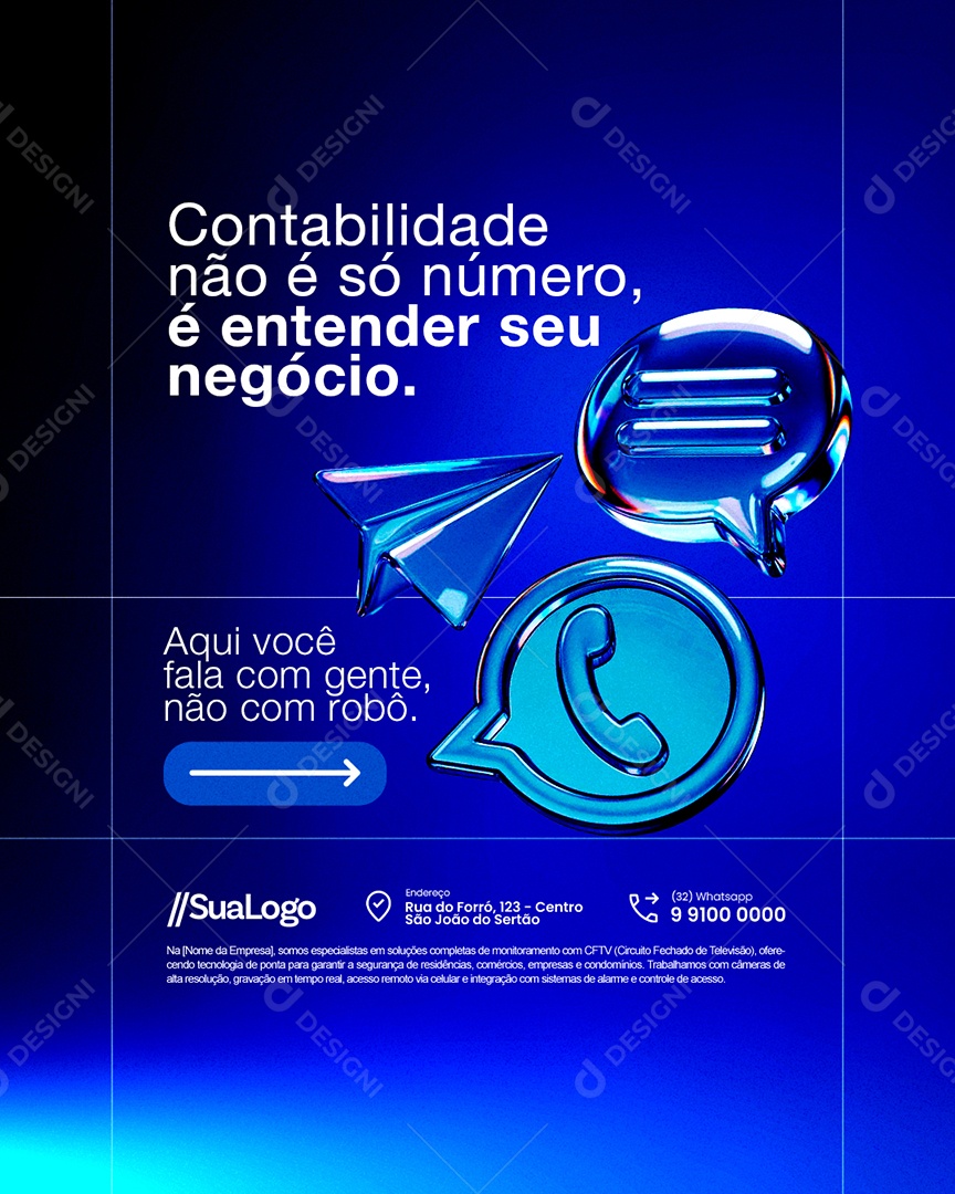 Contabilidade Não é Só Número é Enetender Seu Negócio Social Media PSD Editável