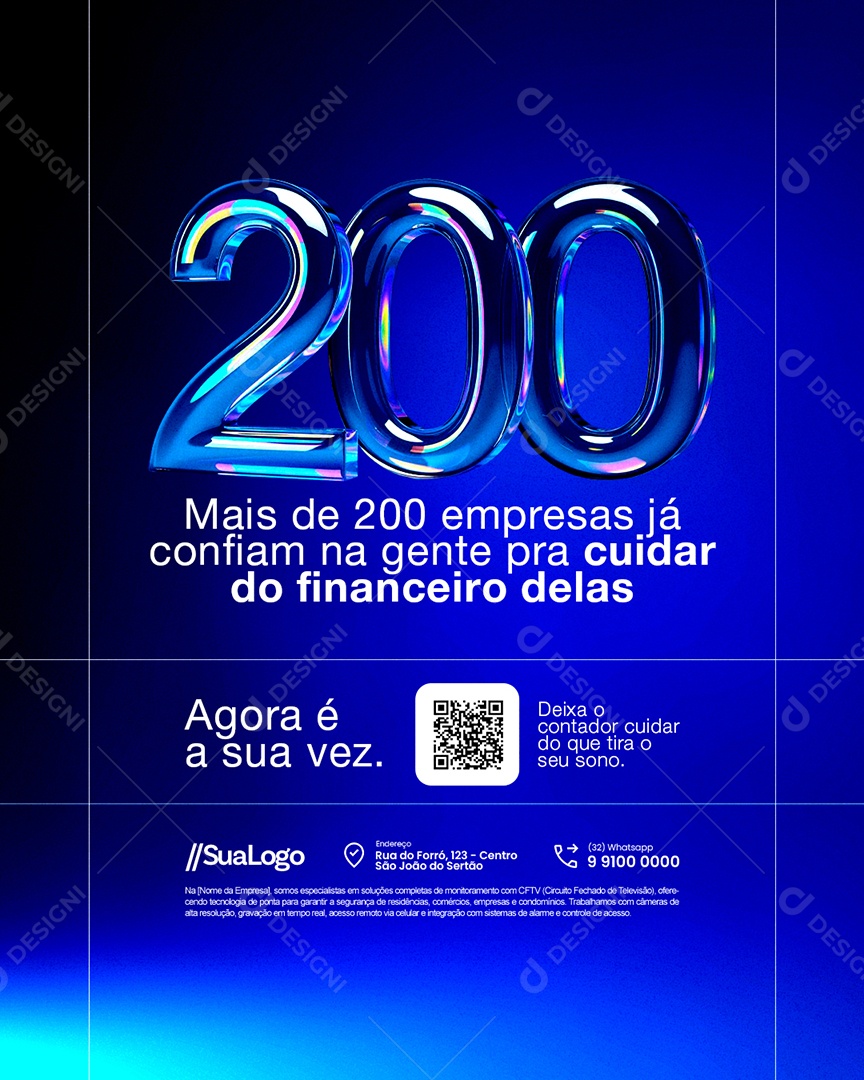 Contabilidade Mais de 200 Empresas Já Confiam na Gente Social Media PSD Editável