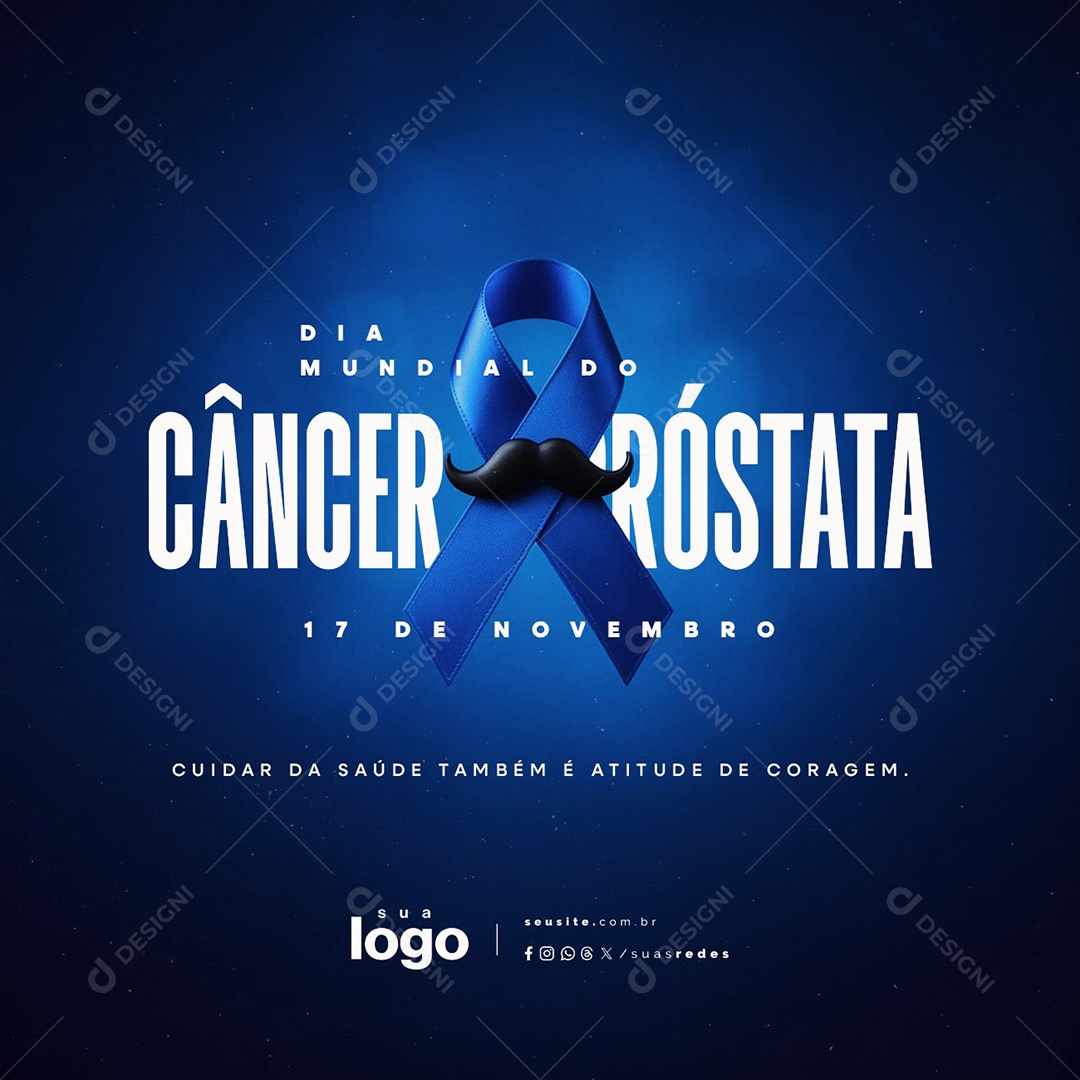 Dia Mundial do Câncer de Próstata 17 de Novembro Social Media PSD Editável