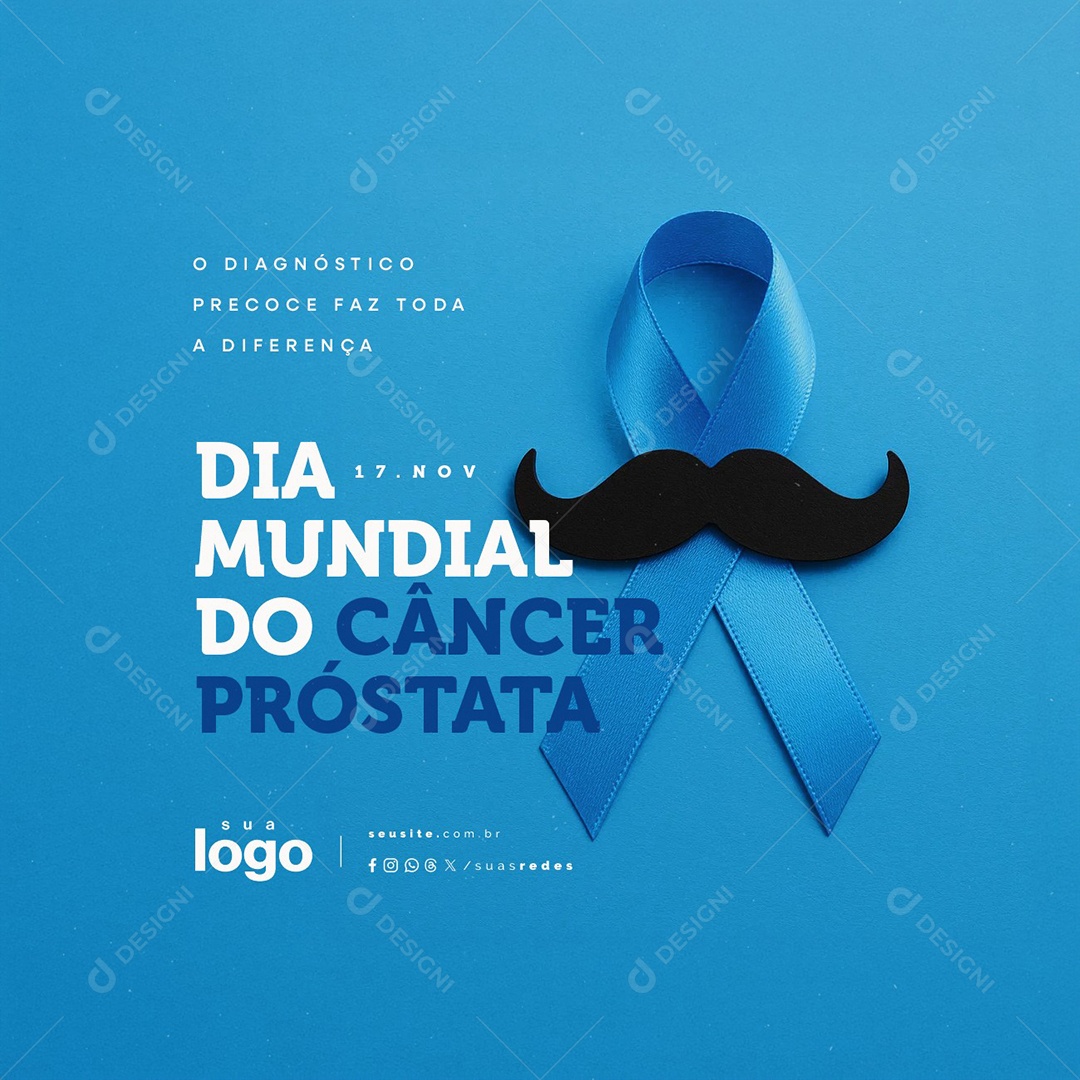 Dia Mundial do Câncer de Próstata 17 de Novembro Social Media PSD Editável