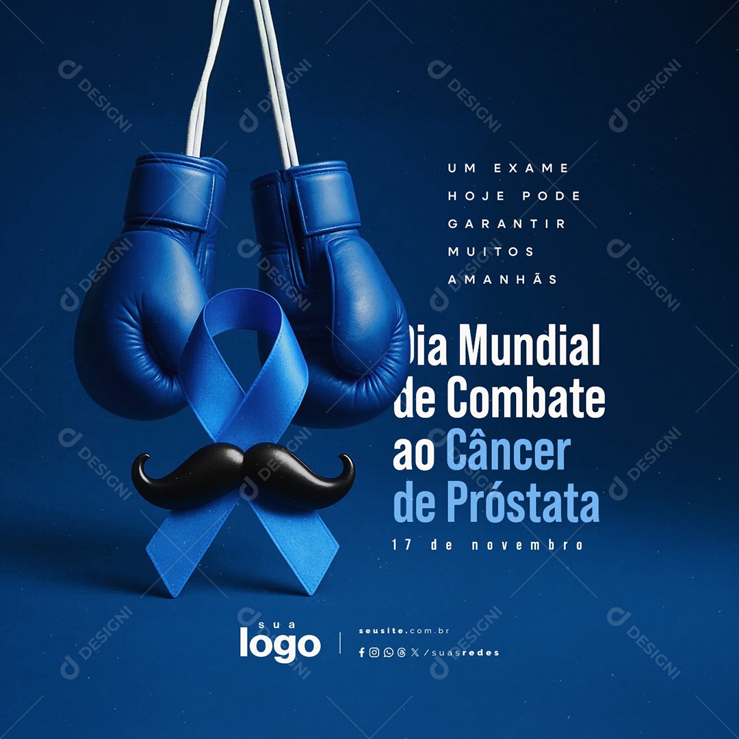 Dia Mundial de Combate ao Câncer de Próstata 17 de Novembro Social Media PSD Editável