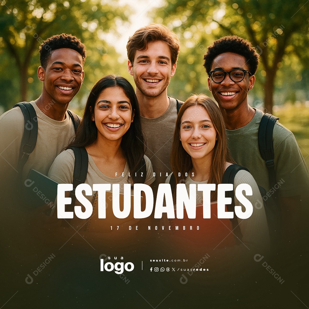 Feliz Dia dos Estudantes 17 de Novembro Social Media PSD Editável