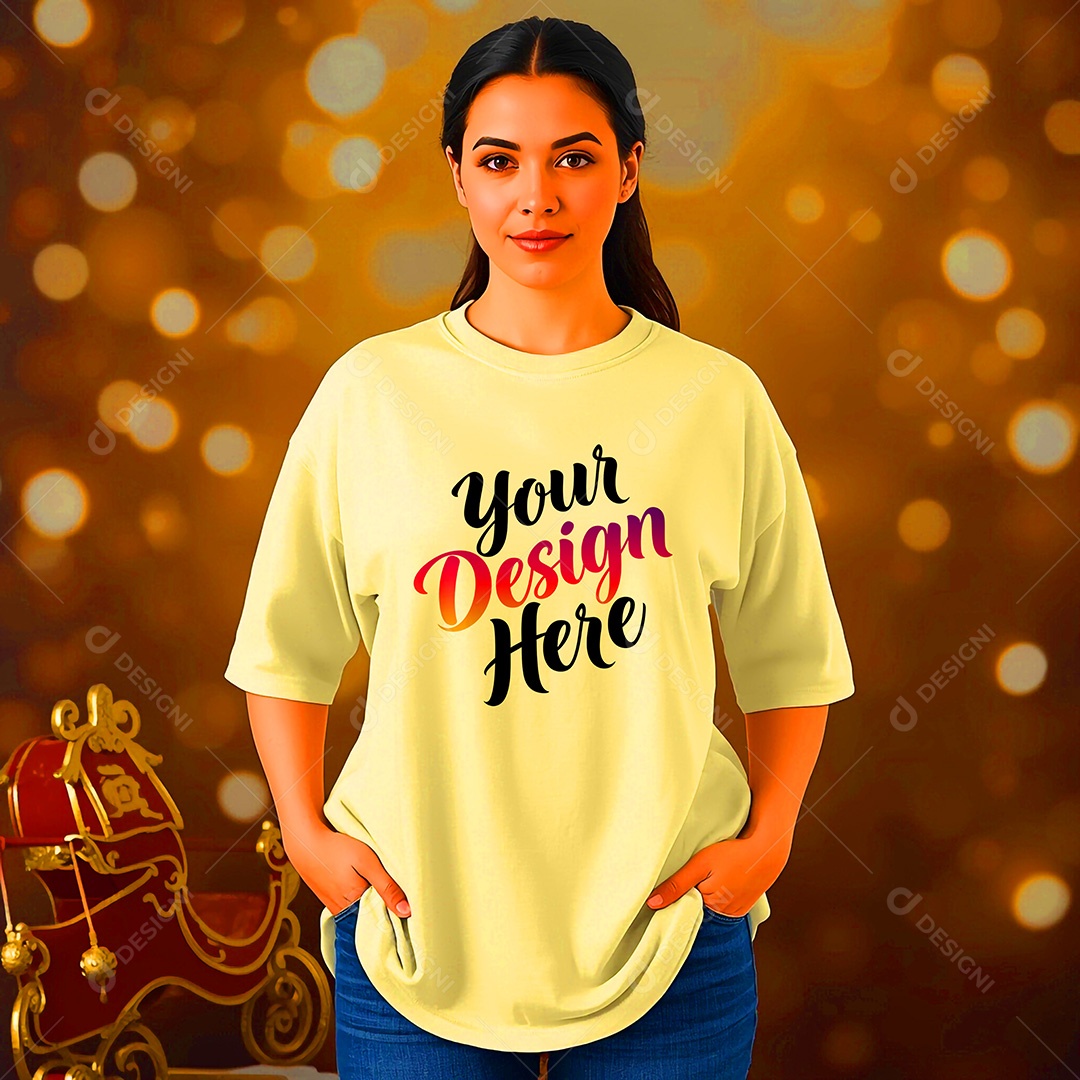 Mockup de Camisa Seu Projeto Aqui PSD Editável