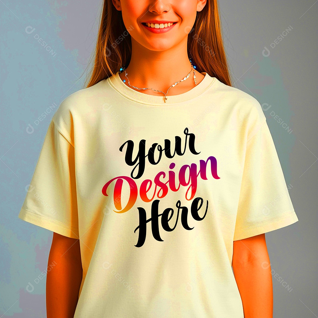 Mockup de Camisa Seu Projeto Aqui PSD Editável