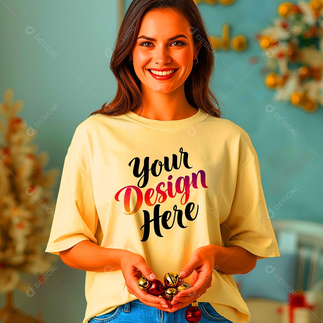 Mockup de Camisa Seu Projeto Aqui PSD Editável