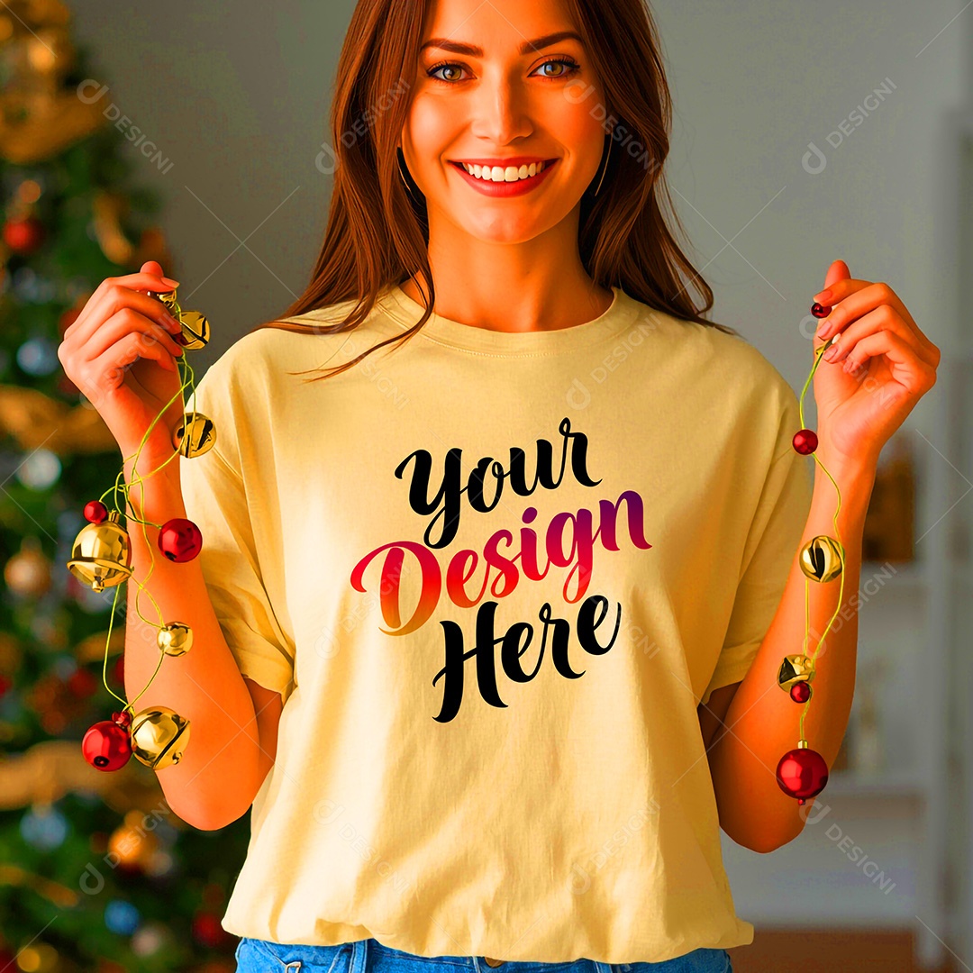 Mockup de Camisa Seu Projeto Aqui PSD Editável