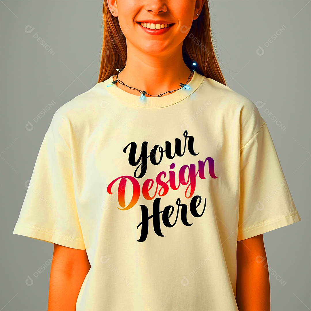 Mockup de Camisa Seu Projeto Aqui PSD Editável