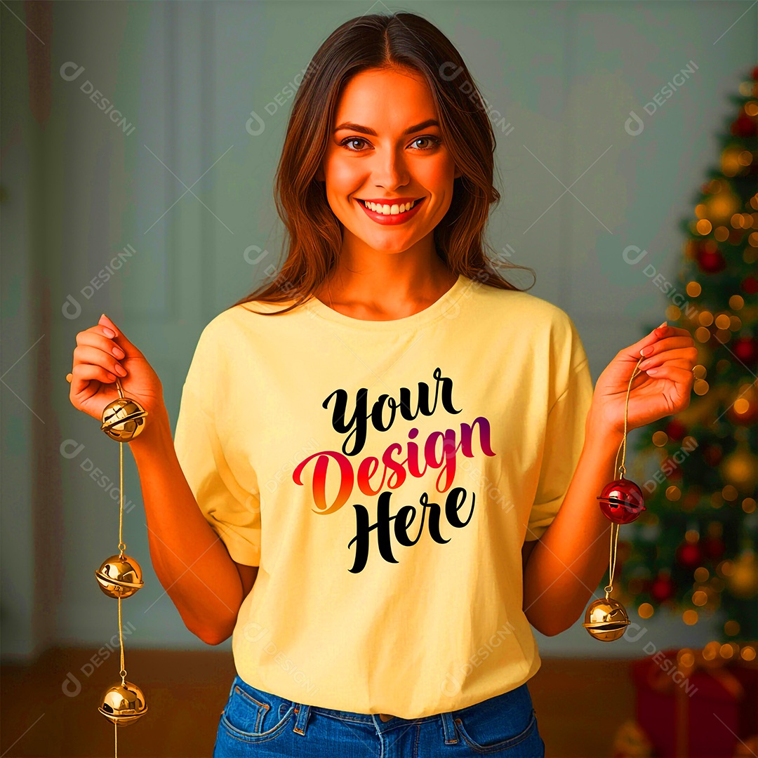 Mockup de Camisa Seu Projeto Aqui PSD Editável